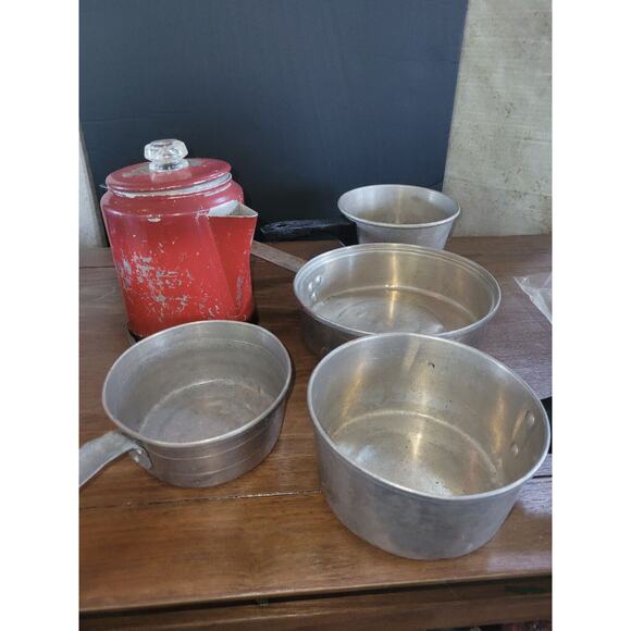 Giant Lot Of Vintage Aluminum Cookware Bakeware Comet And More